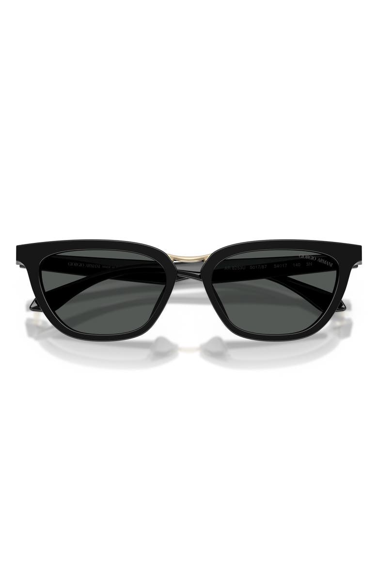 ARMANI 54mm Butterfly Sunglasses, Alternate, color, Black / Dark Grey