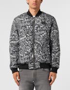PHILIPP PLEIN Nylon Bomber All-Over Tattoo Men
