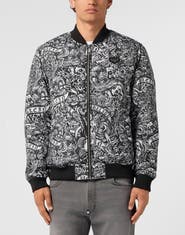 PHILIPP PLEIN Nylon Bomber All-Over Tattoo Men