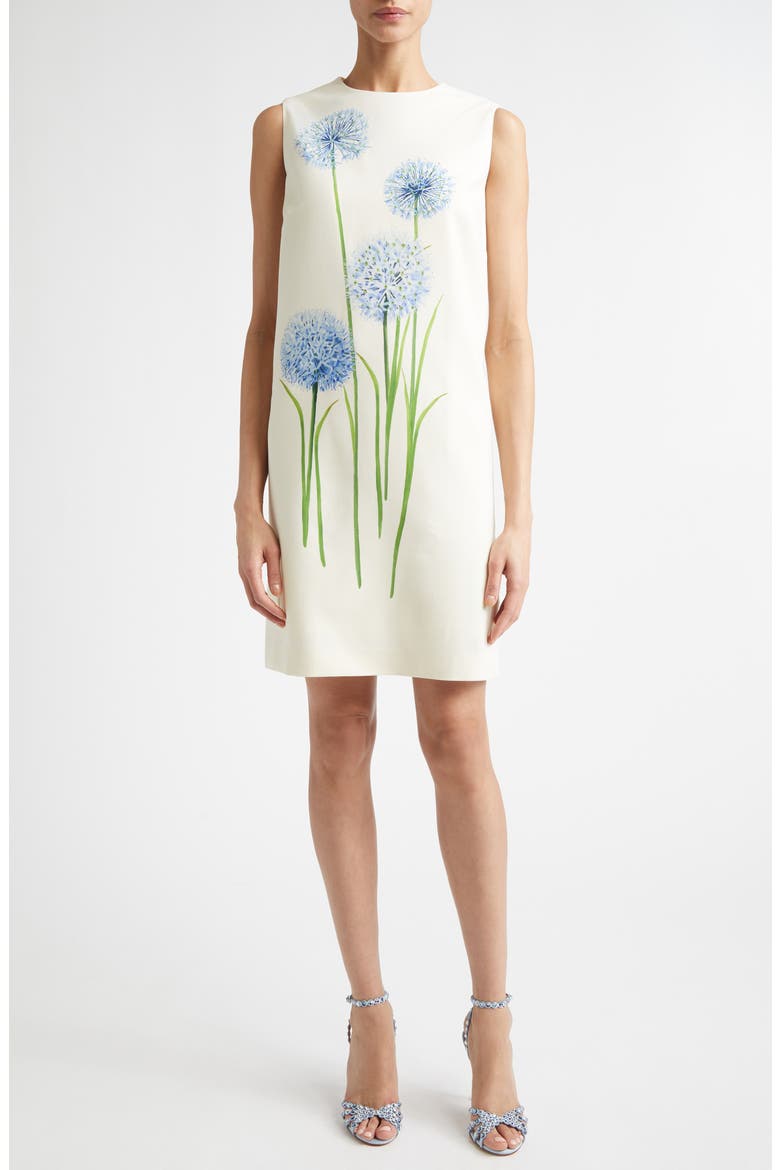 Allium Print Shift Dress, Main, color, BLUE/ WHITE