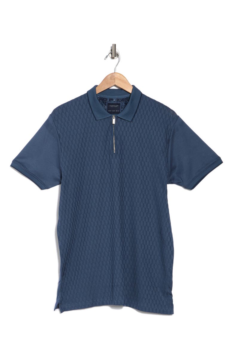Cactus Man Textured Short Sleeve Zip Polo, Alternate, color,