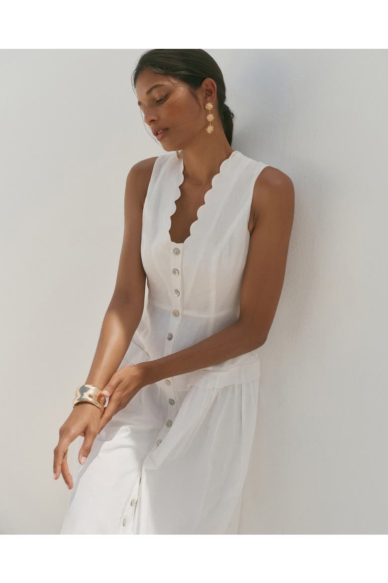 Ramie Drop Waist Maxi Dress, Alternate, color, Ivory