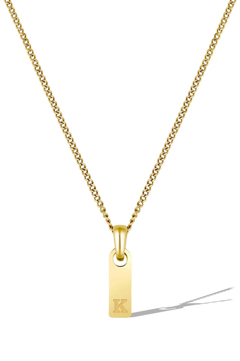 Men's Initial Pendant Necklace, Main, color, GOLD - K