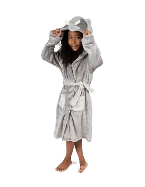 Kids Printed Fleece Hooded Robe