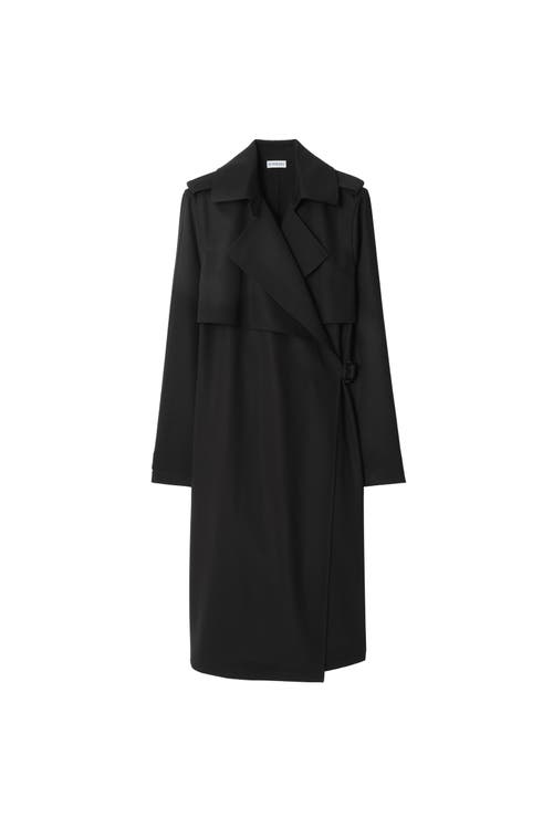 Burberry Wool Trench Dress In Black