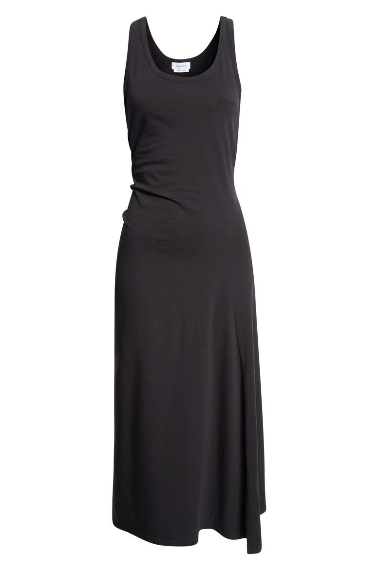 Ruched Cotton Jersey Tank Dress, Alternate, color, BLACK