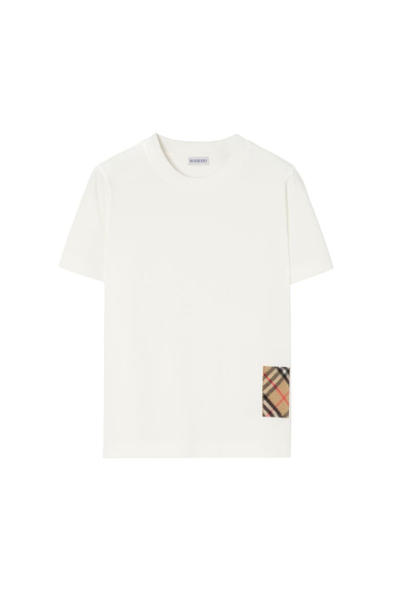 Check Label Cotton T-shirt, Alternate, color, Chalk white