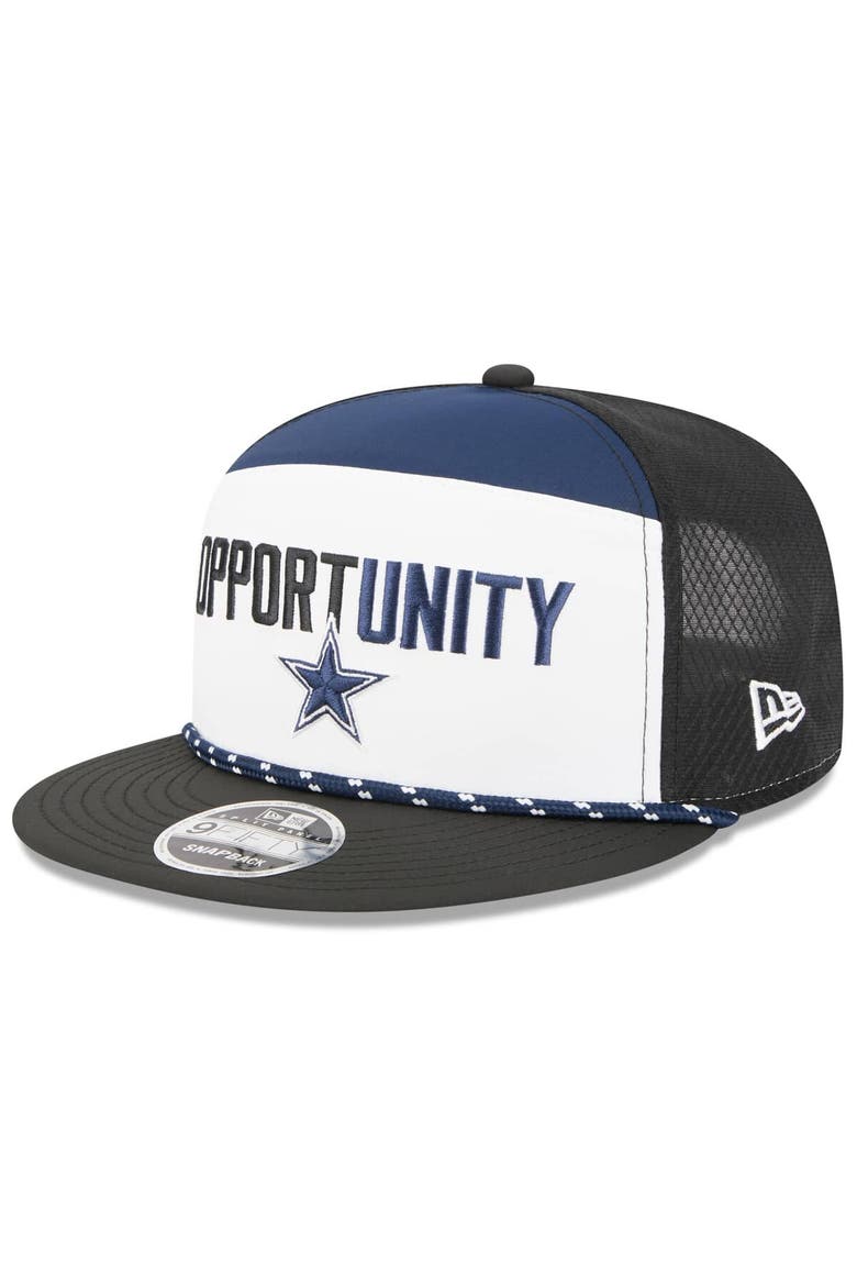 Men's New Era White/Black Dallas Cowboys 2025 Inspire Change Split Panel 9FIFTY Snapback Hat, Alternate, color, White