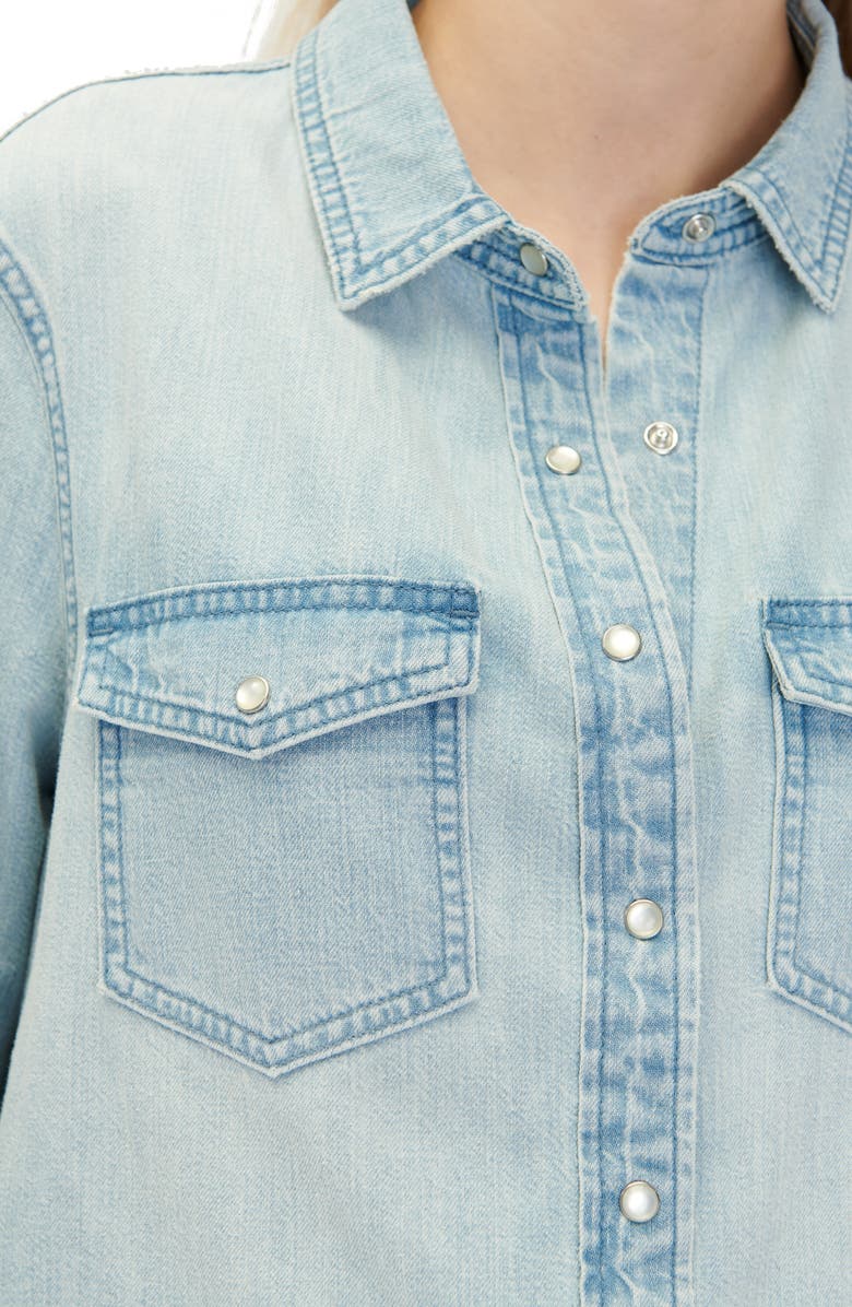 HATCH The Denim Maternity Nursing Friendly Shirt, Alternate, color, Light Wash