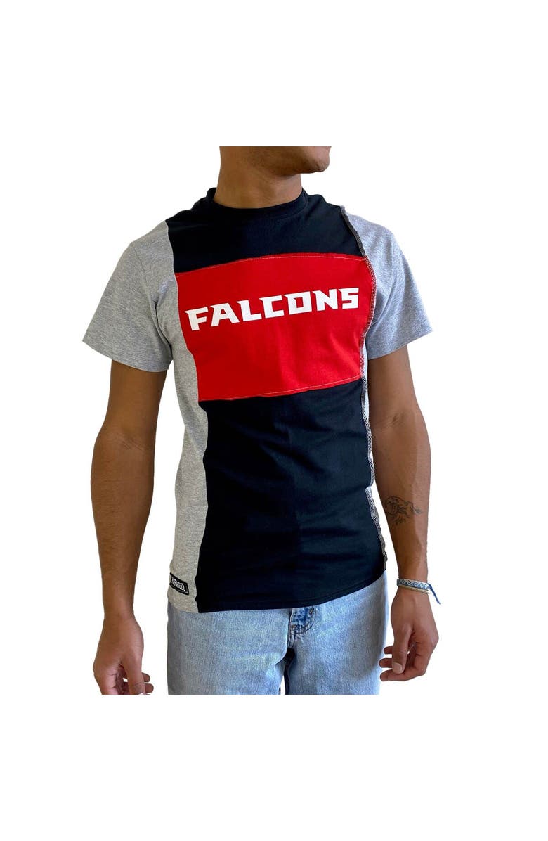 REFRIED APPAREL Men's Refried Apparel Heather Black Atlanta Falcons Sustainable Split T-Shirt, Alternate, color, 