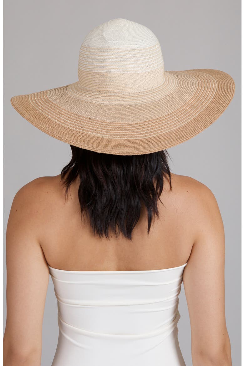Bunny Ombré Straw Sun Hat, Alternate, color, IVORY/ NATURAL/ CAMEL