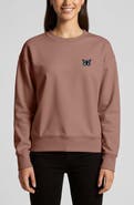 Dalix Butterfly Relaxed Fleece Crewneck Sweatshirt