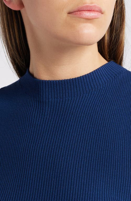 Hugo Boss Sleeveless Mock-neck Top In Ribbed Fabric