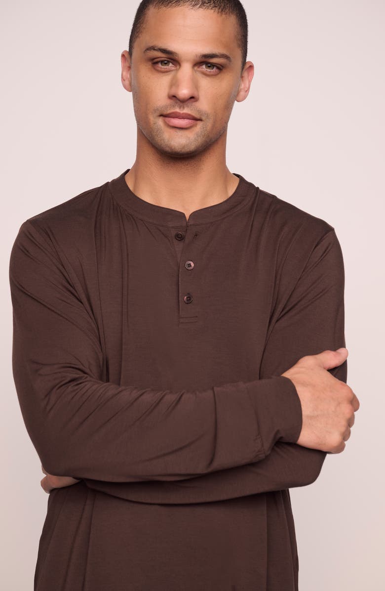 Eberjey Henry Jersey Pajamas, Alternate, color, Chocolate