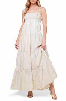 FLYING TOMATO Tied Shoulder Maxi Dress