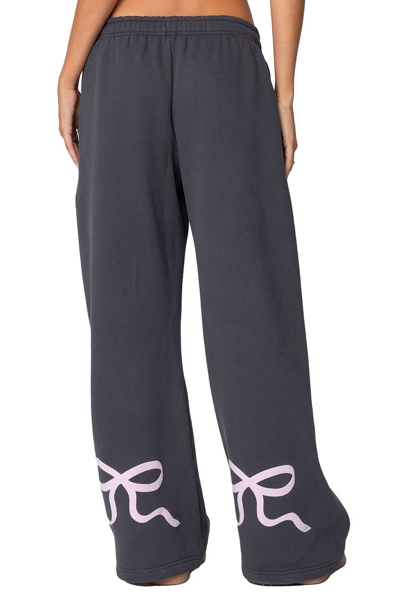 Bonney Bow Wide Leg Sweatpants, Alternate, color, DARK-GRAY