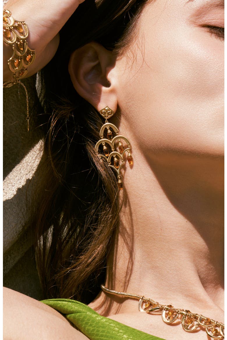 Celestial Waltz Tassel Earrings, Alternate, color, Gold & Yellow