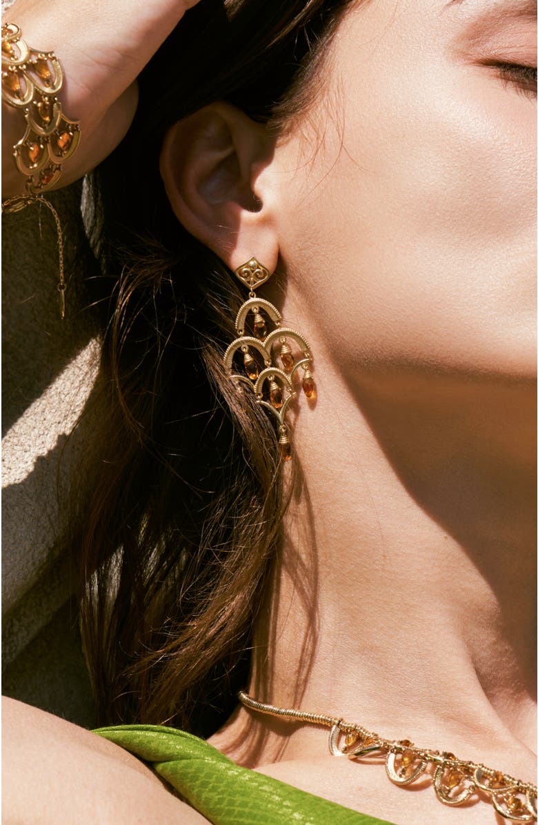 RC RETRO CHIC Celestial Waltz Tassel Earrings, Alternate, color, Gold & Yellow