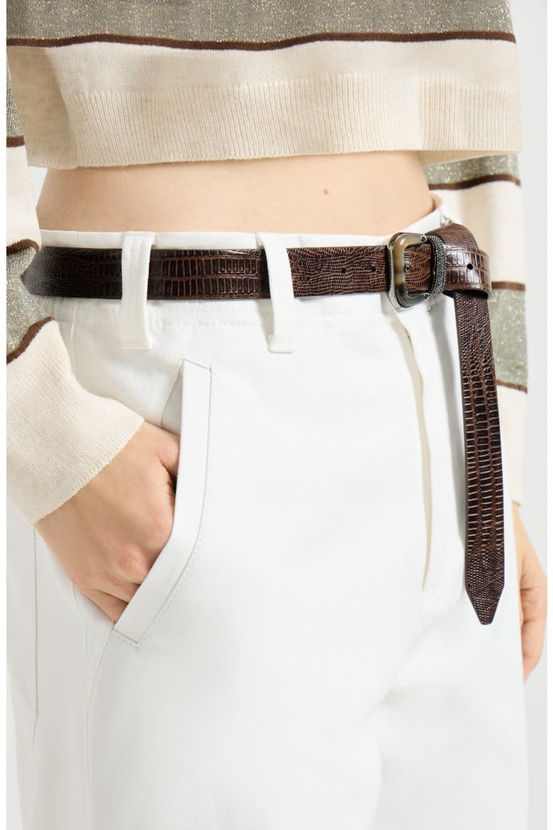 Chino Crop trousers, Alternate, color, White