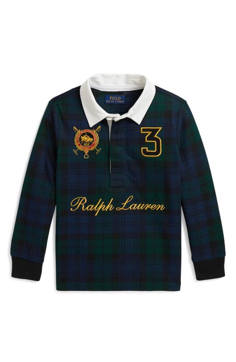 Kids' Long Sleeve Cotton Jersey Rugby Shirt