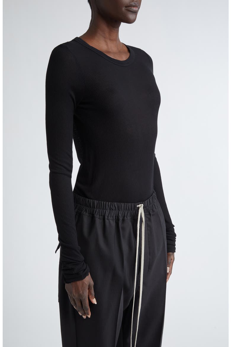 Rib Long Sleeve T-Shirt, Alternate, color, BLACK