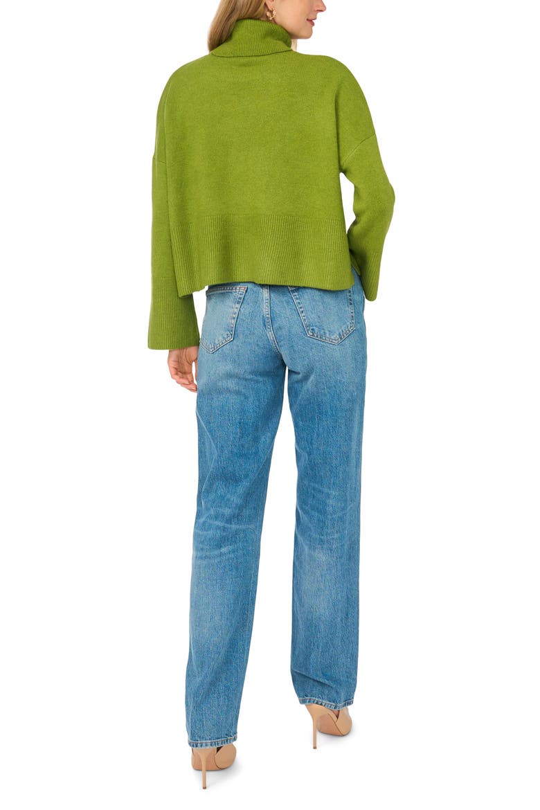 Turtleneck Crop Sweater, Alternate, color, KELP FOREST