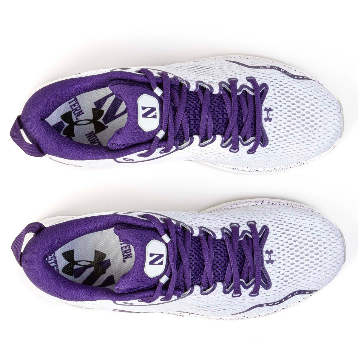 Under Armour White Northwestern Wildcats Infinite 5 Running Shoes, Alternate, color, 