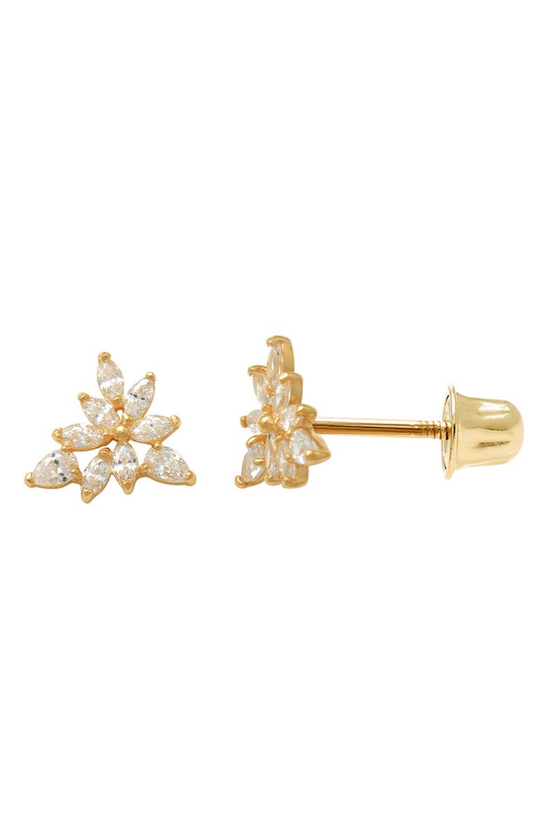 A&M 14K Gold Marquis CZ Cluster Stud Earrings, Main, color, Yellow Gold