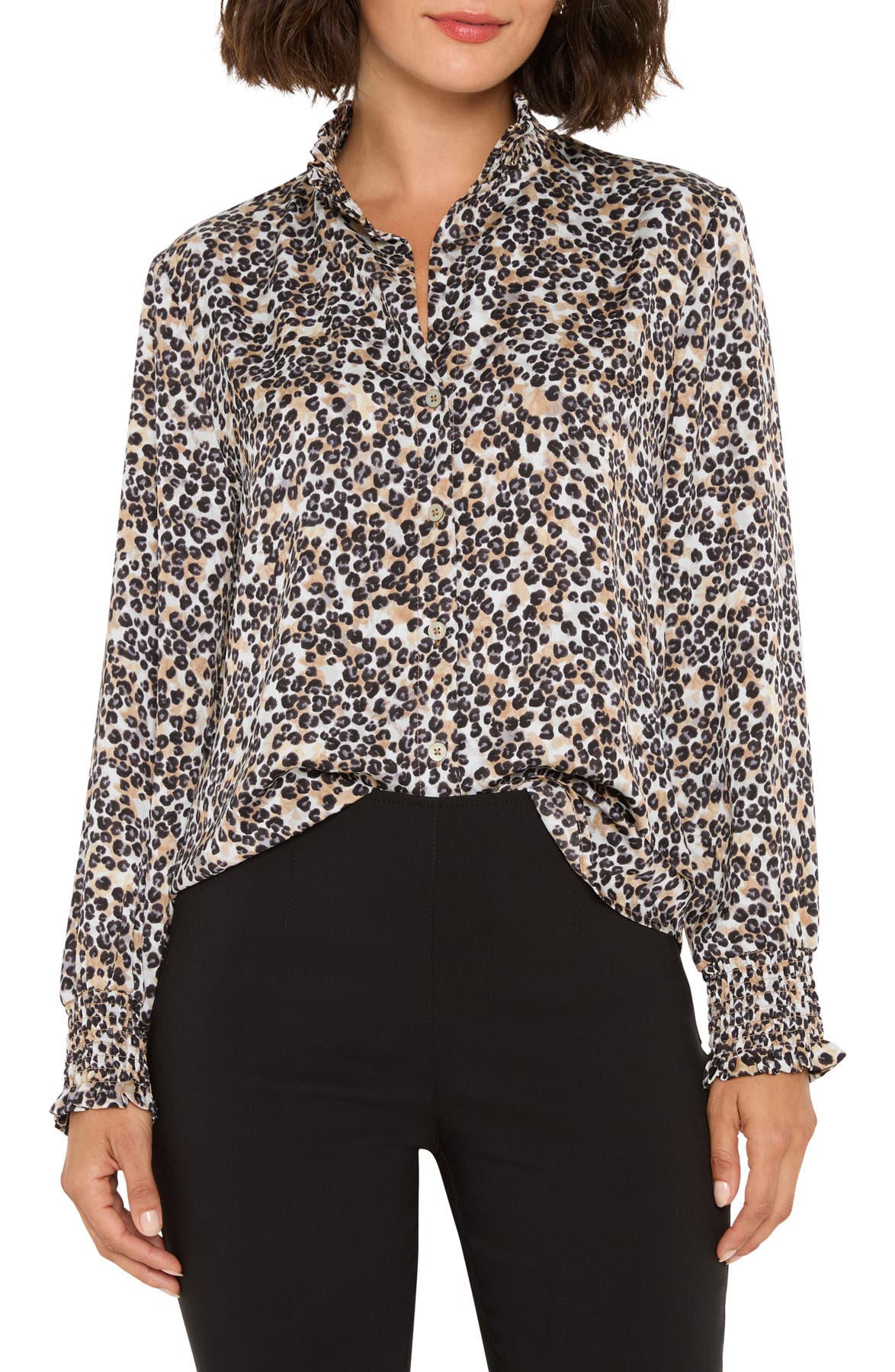 Nic+zoe Little Leopard Long Sleeve Top