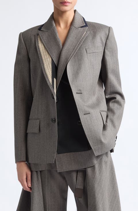 Layered Deconstructed Herringbone Jacket