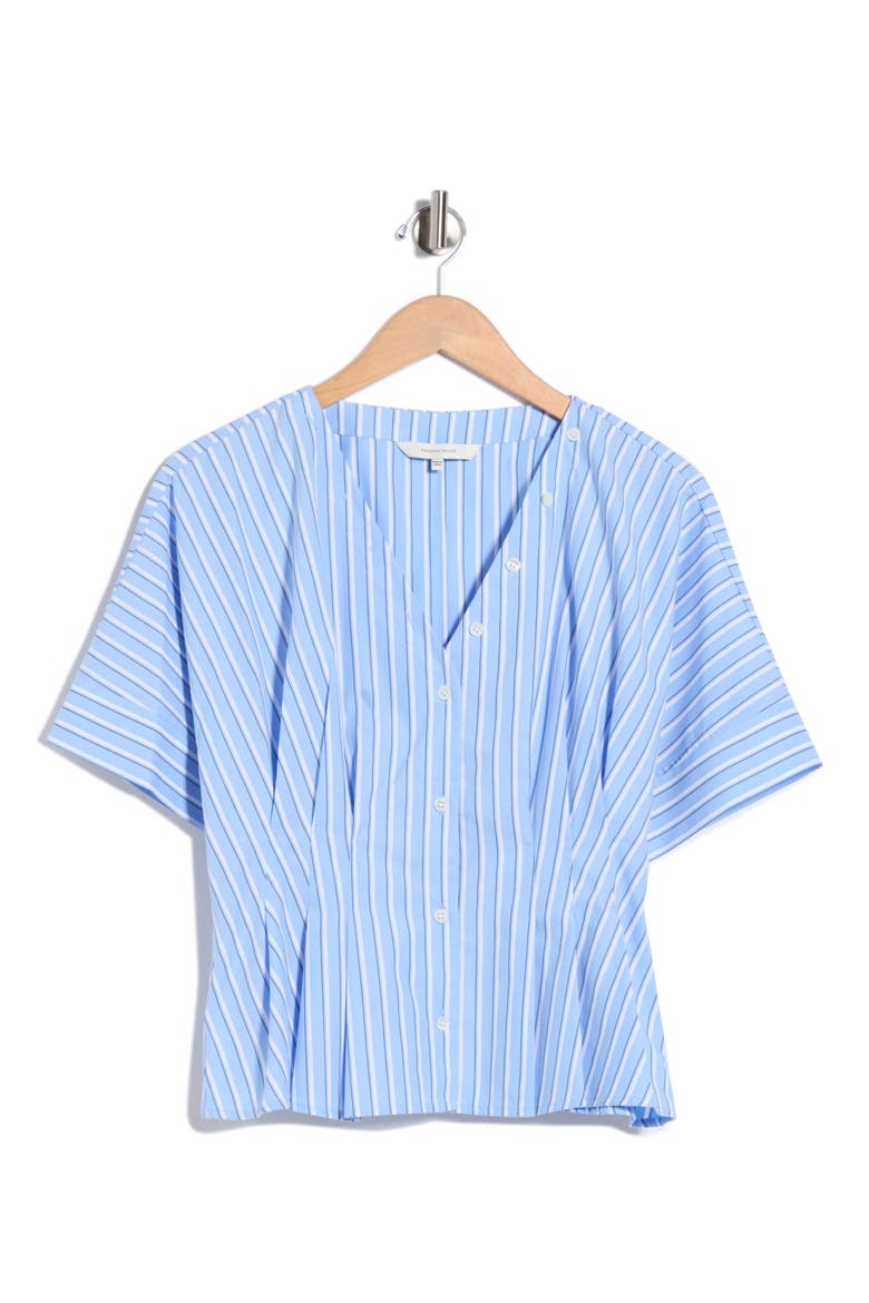 Priya Cotton Poplin Top, Main, color, BLUE STRIPE