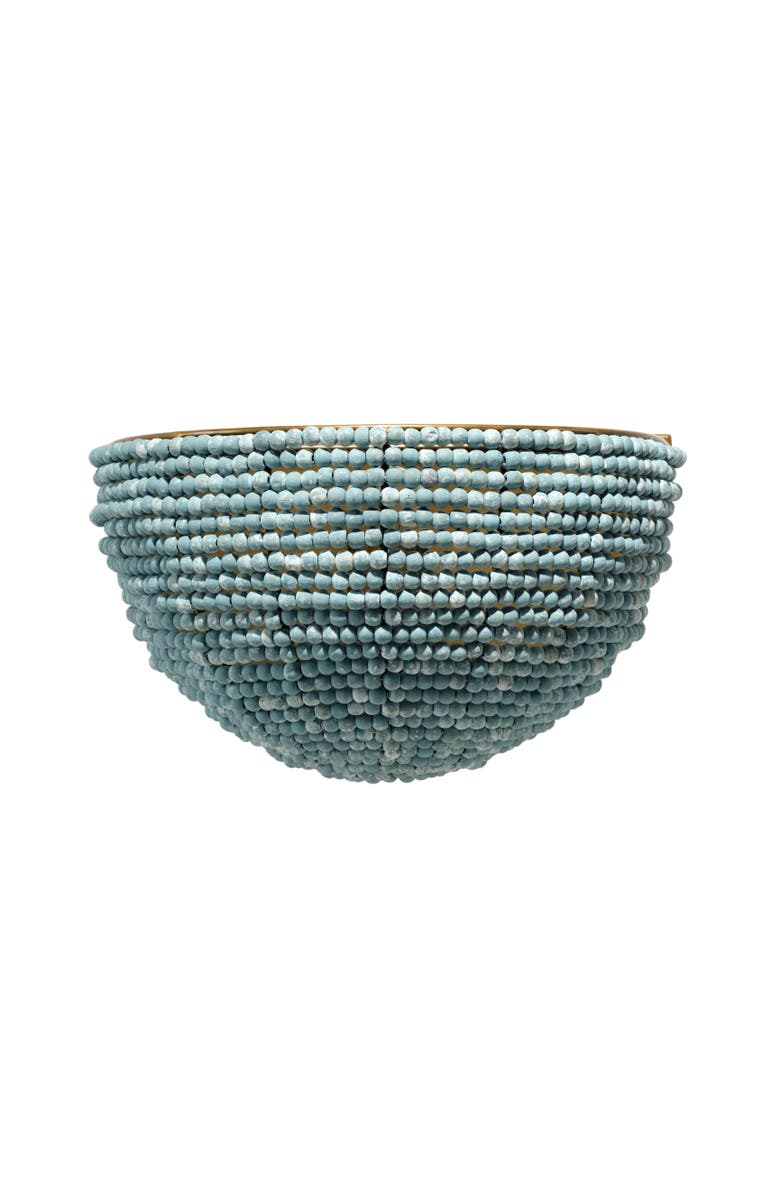 JAMIE YOUNG Barnacle 1-Light Beaded Demi Lune Wall Sconce, Blue, Main, color, Blue