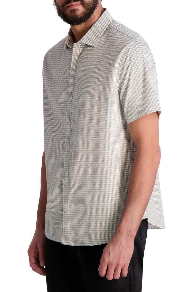 KARL LAGERFELD PARIS Karltooth Short Sleeve Shirt, Alternate, color, Grey/ White Combo