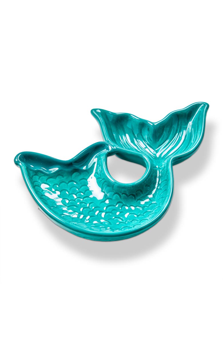 tag Mermaid Tail Earthenware Trinket Dish Decorative Box Multi 6.5 x 5 x 0.75 in, Main, color, Multicolored