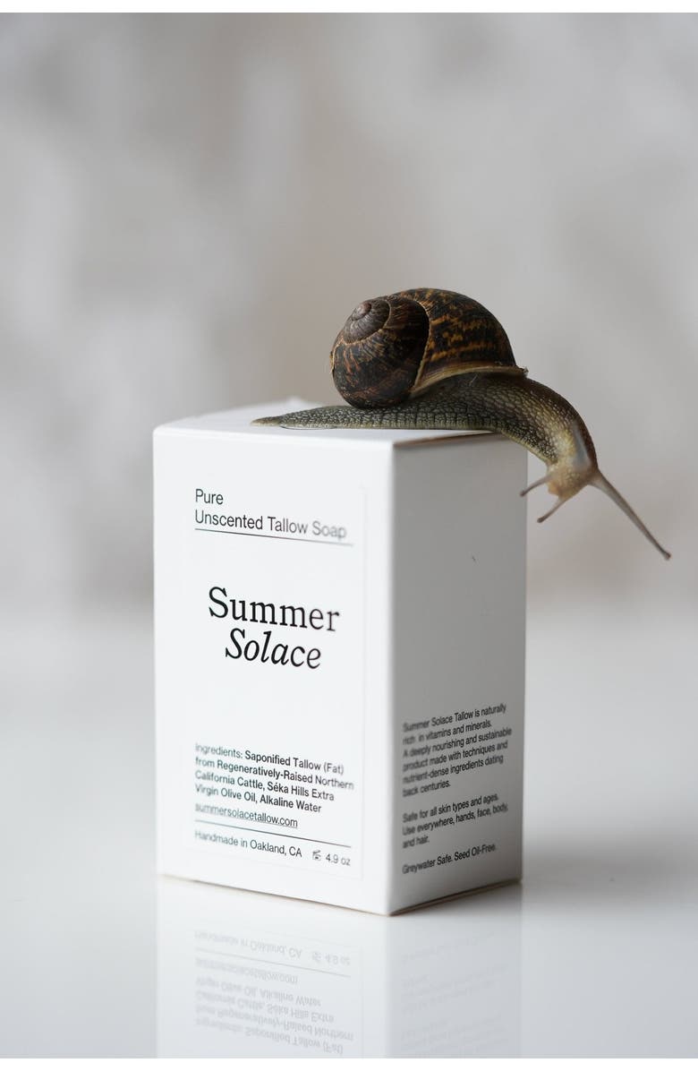 Summer Solace Tallow Pure Unscented Bar Soap Regenerative Tallow, Alternate, color, Off-White