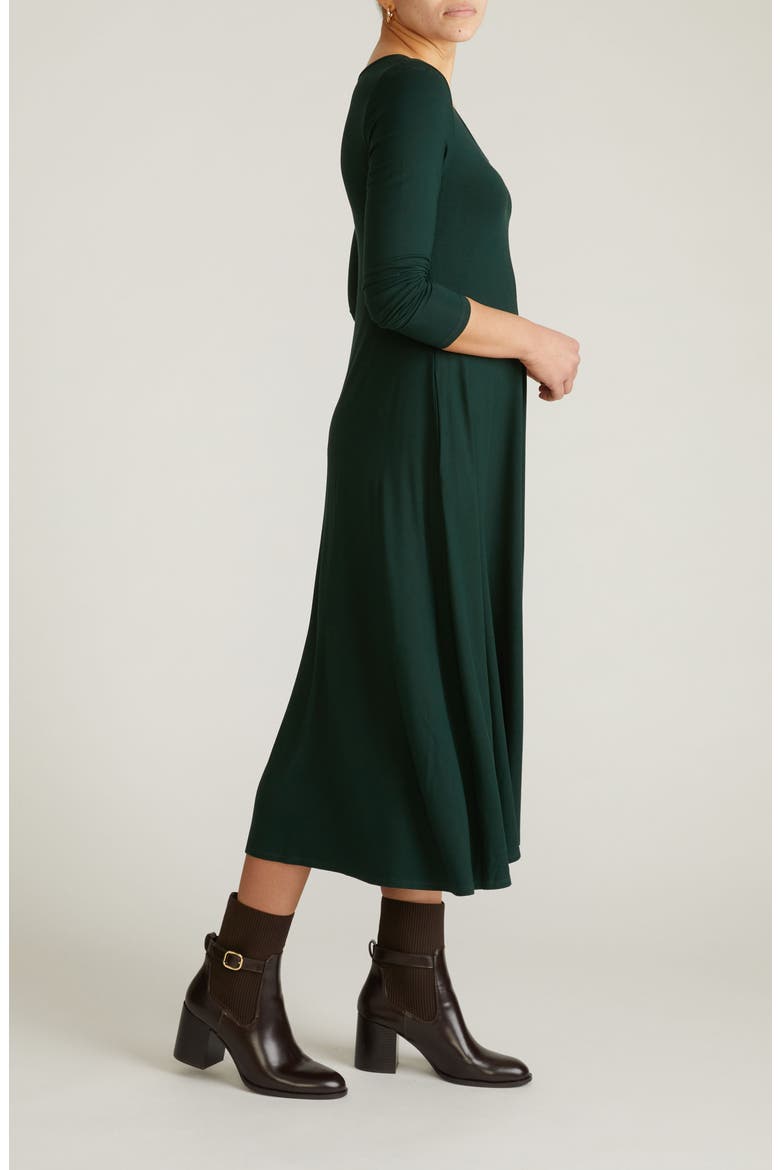 Cora Long Sleeve Jersey Midi Dress, Alternate, color, SCARAB GREEN