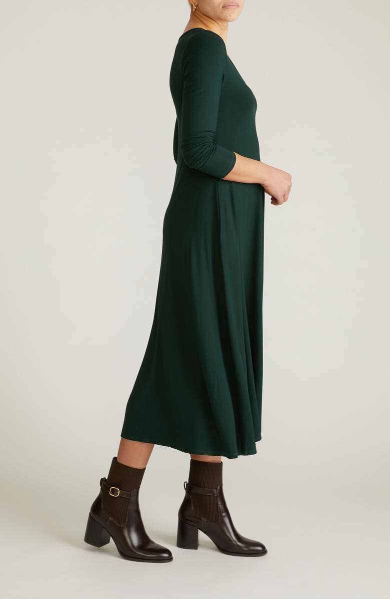Universal Standard Cora Long Sleeve Jersey Midi Dress, Alternate, color, Scarab Green