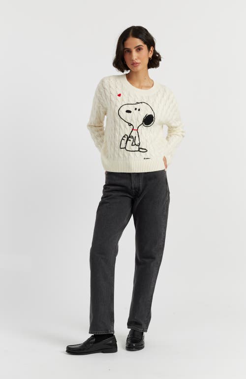Chinti & Parker X Peanuts Snoopy-motif Cable-knit Sweater In White