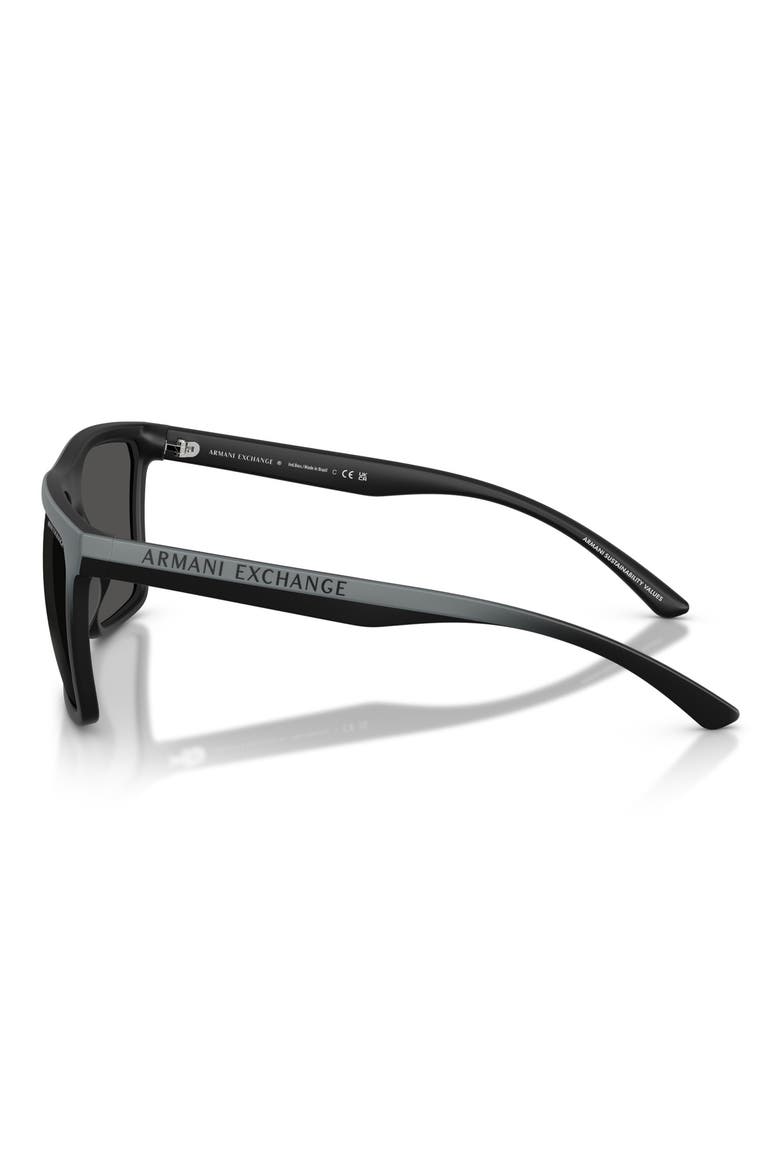 57mm Square Sunglasses, Alternate, color, MATTE GREY BLACK / DARK GREY