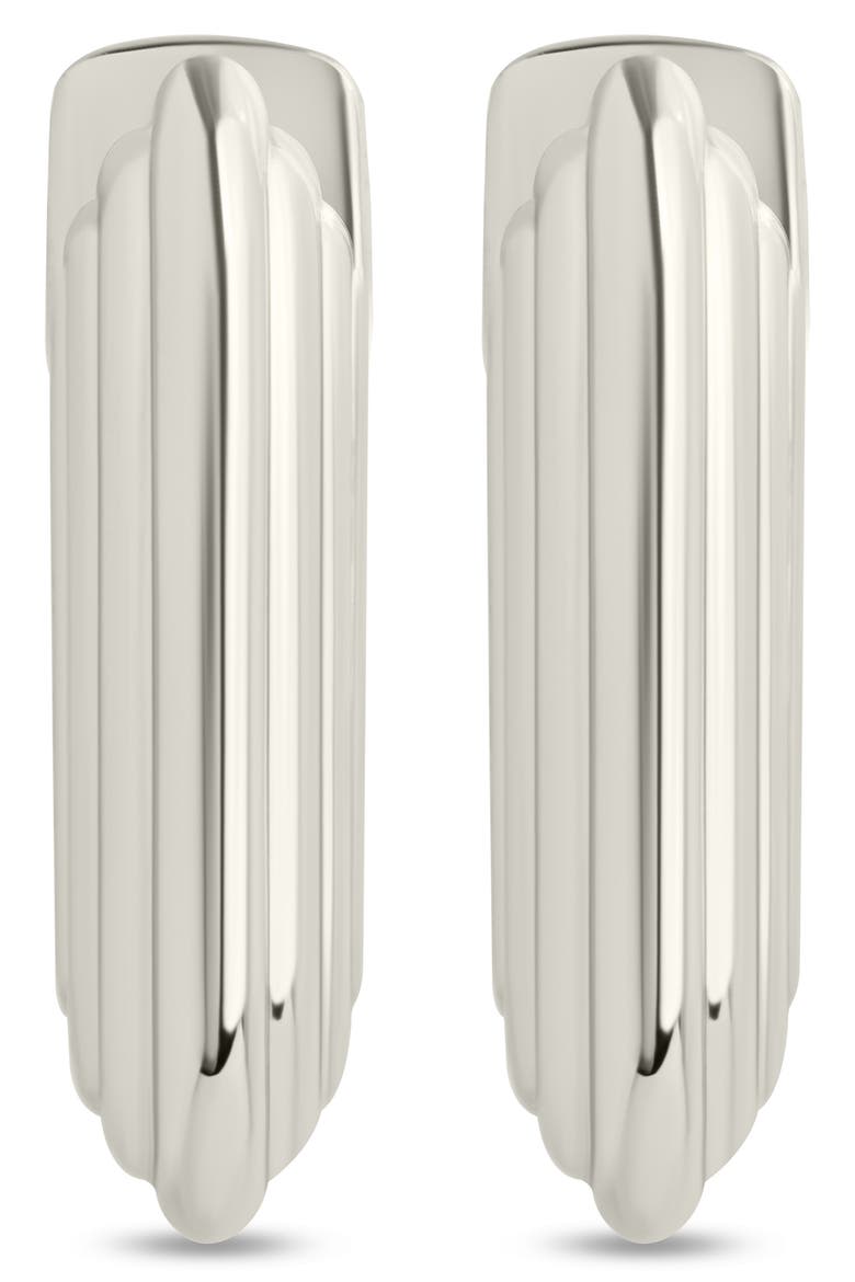 Briella Rib Hoop Earrings, Alternate, color, SILVER