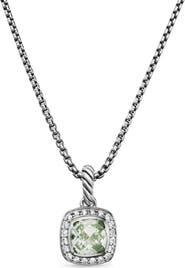 David Yurman Petite Albion® Halo Cushion Pendant Necklace