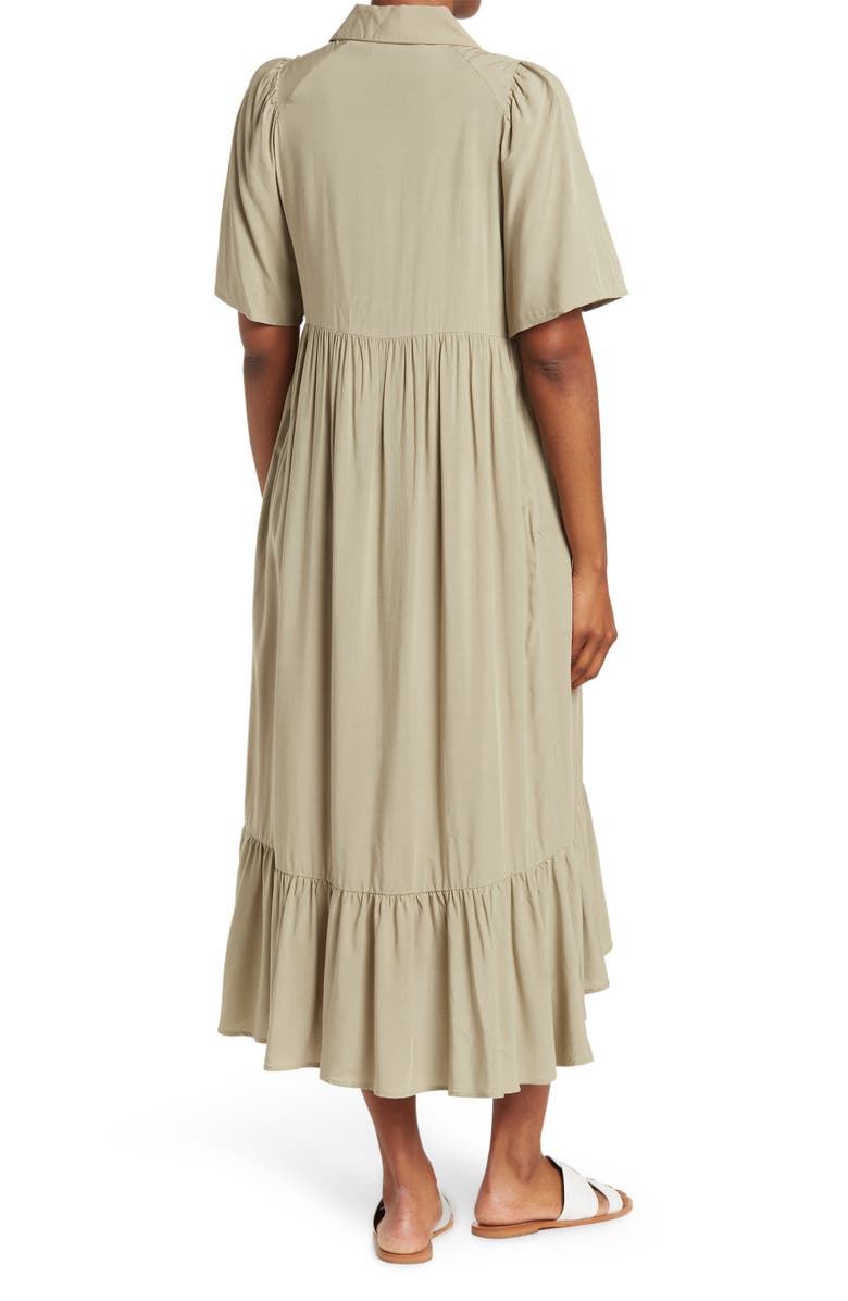 PHILOSOPHY CASHMERE Short Sleeve Maxi Shirtdress, Alternate, color, 