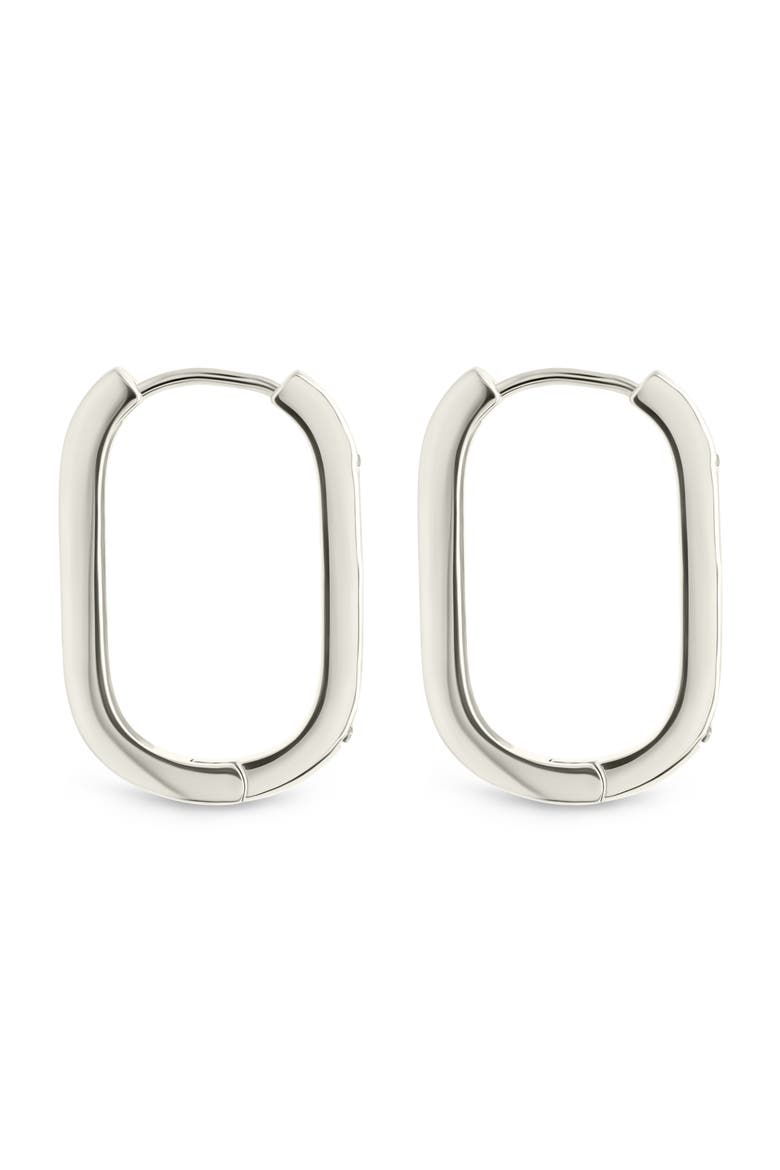 Roxanne Cubic Zirconia Hoop Earrings, Alternate, color, SILVER