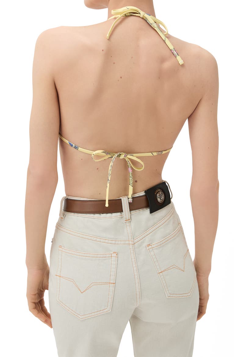 Broken Jewels Triangle Bikini Top, Alternate, color, BURRO AZUR GOLD