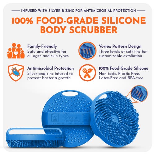 Swirl Scrubber Antimicrobial Silicone Body Scrubber In Multi