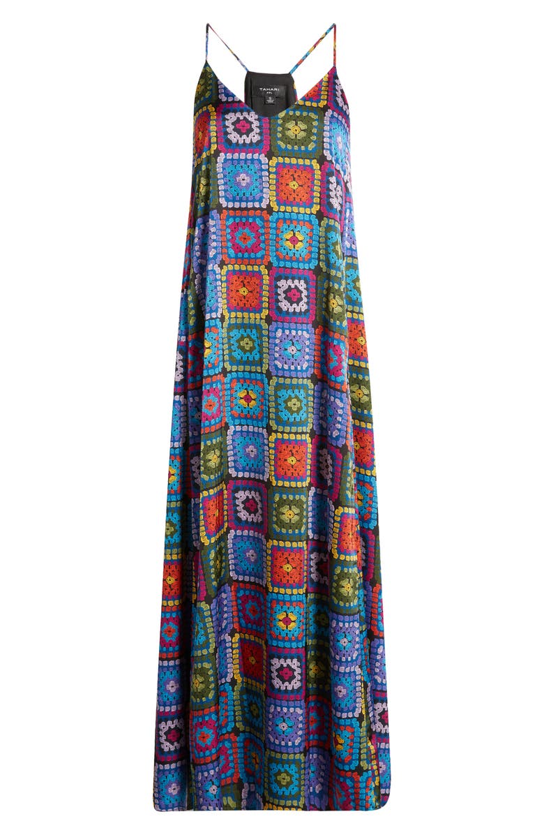 Tahari ASL Patchwork A-Line Maxi Dress, Alternate, color,