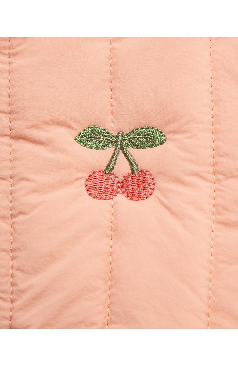 Little Me Cherry T-Shirt, Quilted Jacket & Leggings Set, Alternate, color, Pink