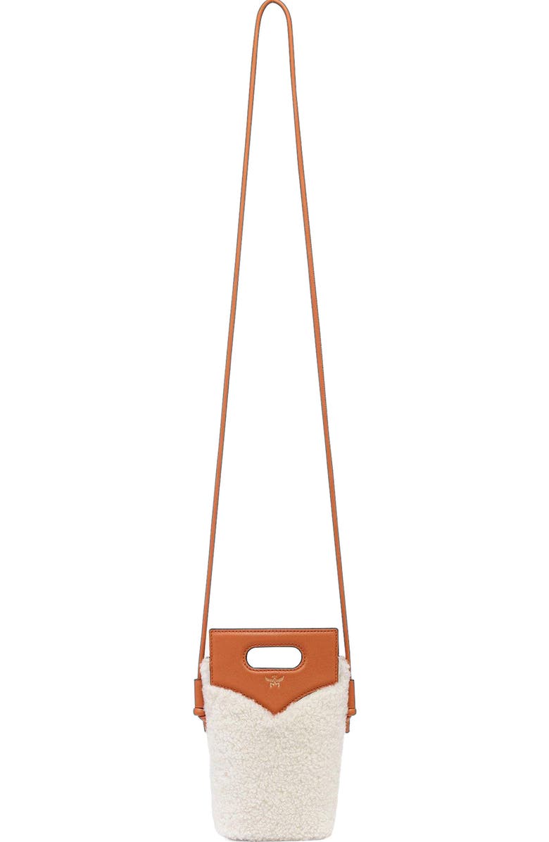 MCM Diamond Crossbody Pouch in Shearling and Calf Leather, Alternate, color,