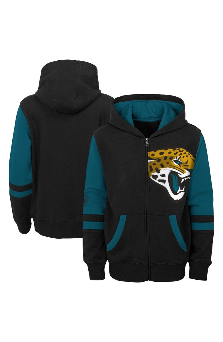 Outerstuff Youth Black Jacksonville Jaguars Colorblock Full-Zip Hoodie, Main, color, Black