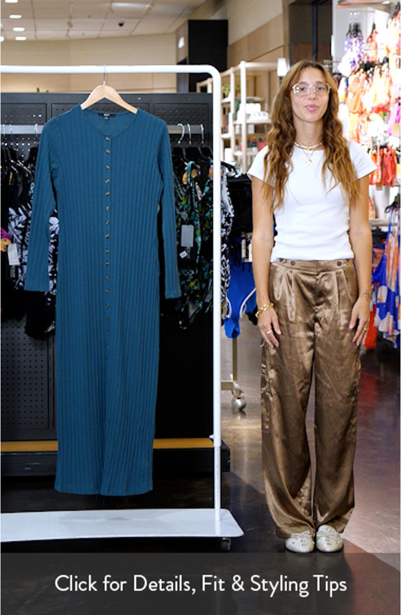 Long Sleeve Rib Knit Dress, sales video thumbnail